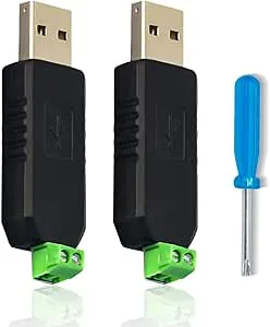 Greluma 2 St USB till RS485 Omvandlar Adapter CH340 Chip 64-Bitars Lämplig för Windows 7/8/Vista/MacOS/Linux