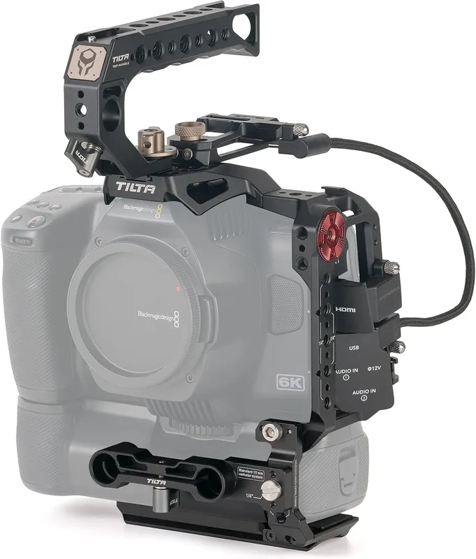 TILTA TA-T11-B-B Kamera Cage bur Basic kit för BMPCC 6K Pro Blackmagic Pocket Cinema Camera 6K Pro Tiltaing Rig