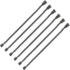 Guuzi 6st PWM Fläktförlängningskabel 4-stifts Hane till Hona-Kontakter Kompatibel med PWM och 3-stifts Fläkt för Datorkylningsfläktar och PC-Fodralfläktar (26cm)