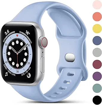 CeMiKa Kompatibel med Apple Watch Rem 38mm 40mm 41mm 42mm 44mm 45mm 49mm, Mjuk Silikon Sportband Ersättningsremmar Kompatibel med iWatch SE/Series 8 7