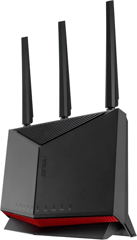ASUS RT-BE86U WiFi 7 Router, stöder 4096-QAM, multilänks-drift (MLO), AI WAN-detektering, AiMesh stöd, prenumerationsfri nätverkssäkerhet och omfattande VPN-funktioner