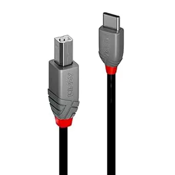 LINDY anthra line USB-kabel (USB 2.0, typ C till B, 1 m)