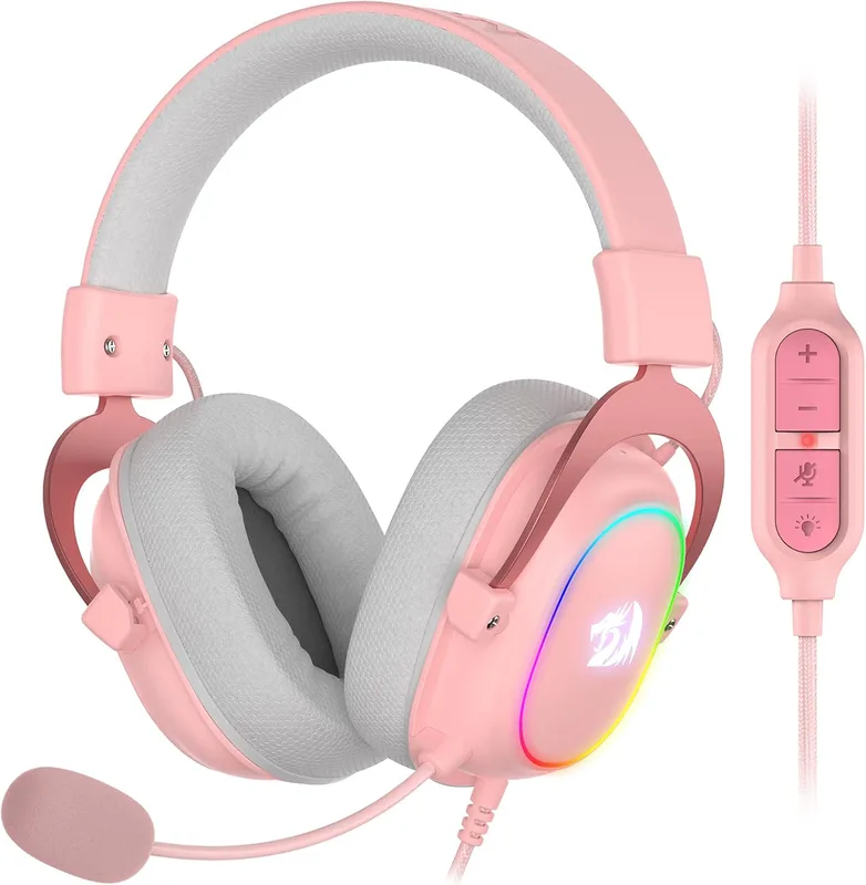 Redragon H510 Zeus-X RGB rosa trådbundet spelheadset