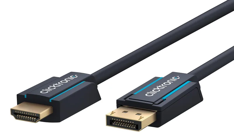 Clicktronic DisplayPort HDMI-kabel 4k 60 Hz enkelriktad med signalförstärkare