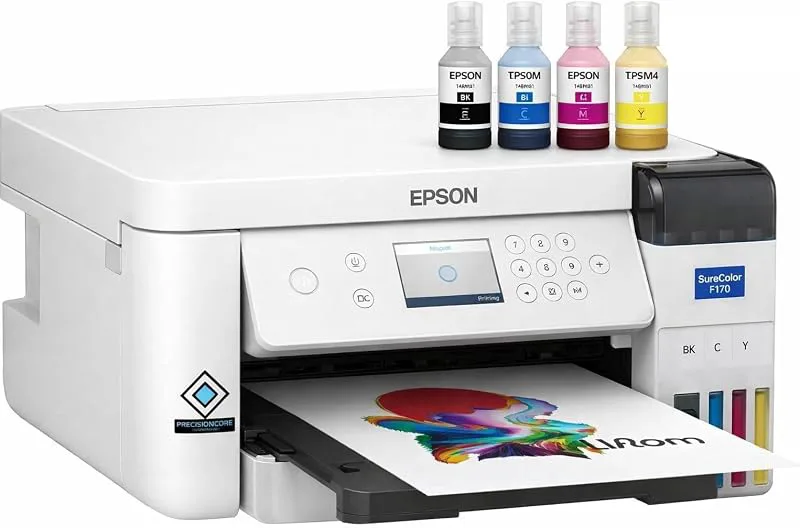 Epson SureColor F170 färgsublimeringsskrivare. Inkluderar komplett uppsättning bläck, användarhandbok och nätkabel SCF17