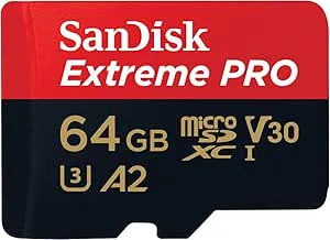 SanDisk 64 GB Extreme PRO microSDXC-kort + SD-adapter + RescuePro Deluxe, upp till 200 MB/s, med A2-app-prestanda, UHS-I, klass 10, U3, V30