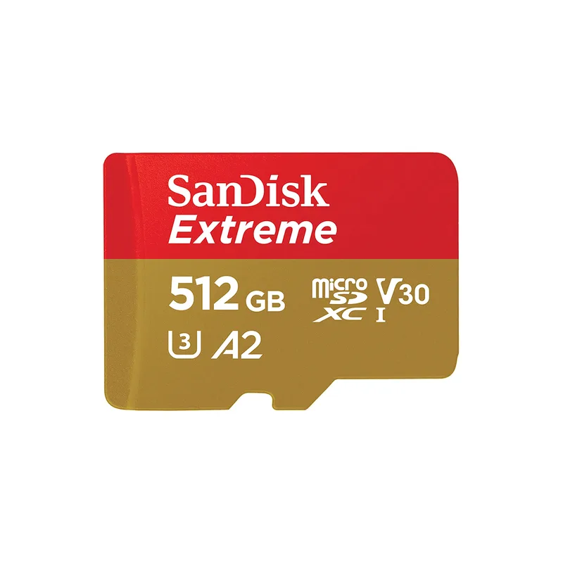SanDisk Extreme microSDXC 512 GB 190/130 MB/s UHS-I V30 U3 A2 med SD-adapter