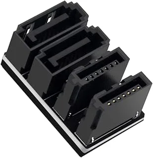 NFHK Dual SATA 7-stifts hona till 7-stifts hane 360 graders vinklad adapter låg profil för stationära datorer SSD HDD moderkort moderkort