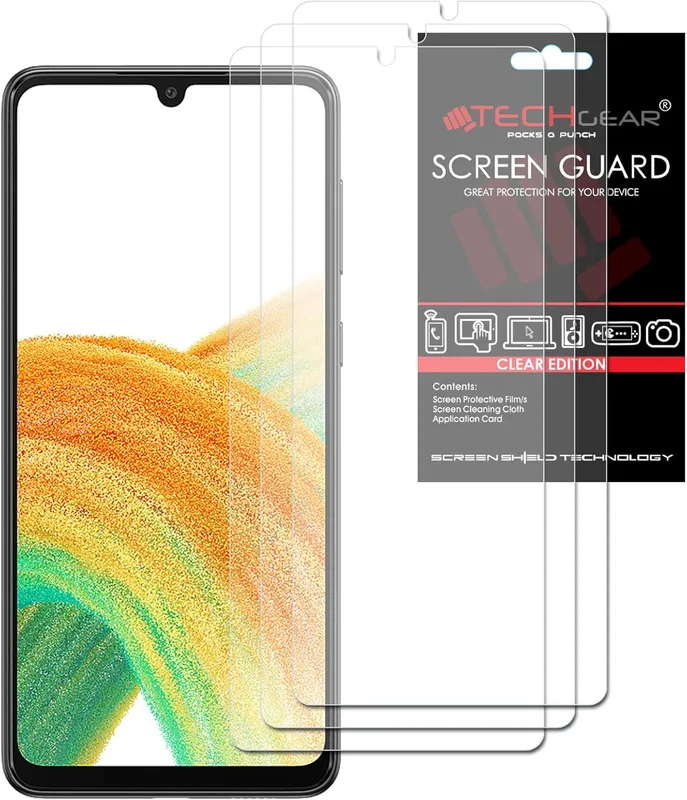 TECHGEAR [3-pack] TECHGEAR skärmskydd kompatibel med Samsung