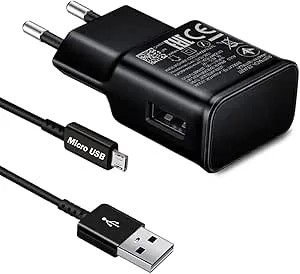 Laddare kompatibel med Samsung Galaxy S7 Edge S6 S5 S4 S3 S2 Note A2S A6 A7 A9 J7 J6 J5 J3 tab A7 A6 A10.5 surfplatta 4 snabbladdare med Micro USB 1,5