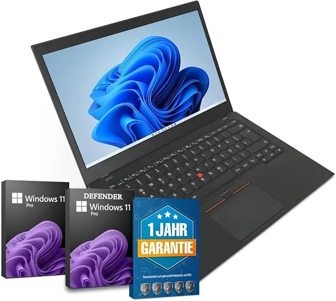 Lenovo ThinkPad T470s UltraBook 14 tum bärbar dator med Intel Core i5-6300U processor @ upp till 3 GHz, 8 GB RAM, 256 GB SSD, med Windows 11 Pro och antivirusprogram