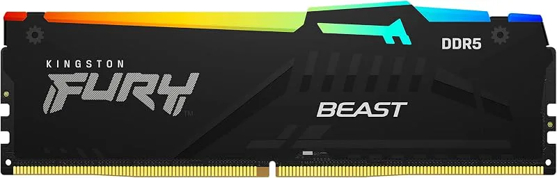 Kingston FURY Beast svart RGB 16 GB (2 x 8 GB) 4800MT/s DDR5 CL38 DIMM spelminne för stationära datorer 2 kit