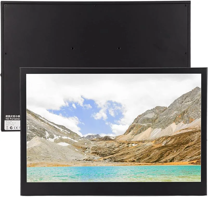 Bärbar Bildskärm, 13-tums FHD 1080P HDR IPS USB C HDMI 16:9-skärm, Inbyggda Högtalare, Extern Bildskärm med LED-bakgrund