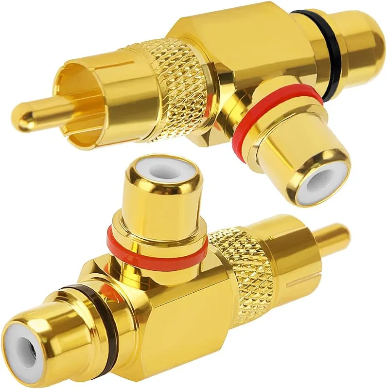 RCA Splitter, KUOQIY Guldpläterad Jack Audio Video Y Splitter