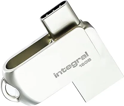 Integrerad 16 GB 360-dubbel USB 3.2 Gen 1 typ C & typ A flashenhet