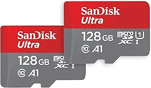 SanDisk Ultra SDSQUAB-128G-GN6MT microSDXC-kort, Flerfärgad, 128 GB x 2 stycken