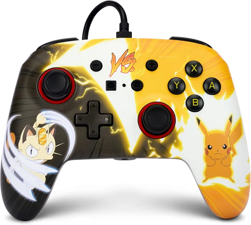 PowerA Förbättrad trådbunden styrenhet från PowerA för Nintendo Switch – Pokémon: Pikachu vs. Meowth