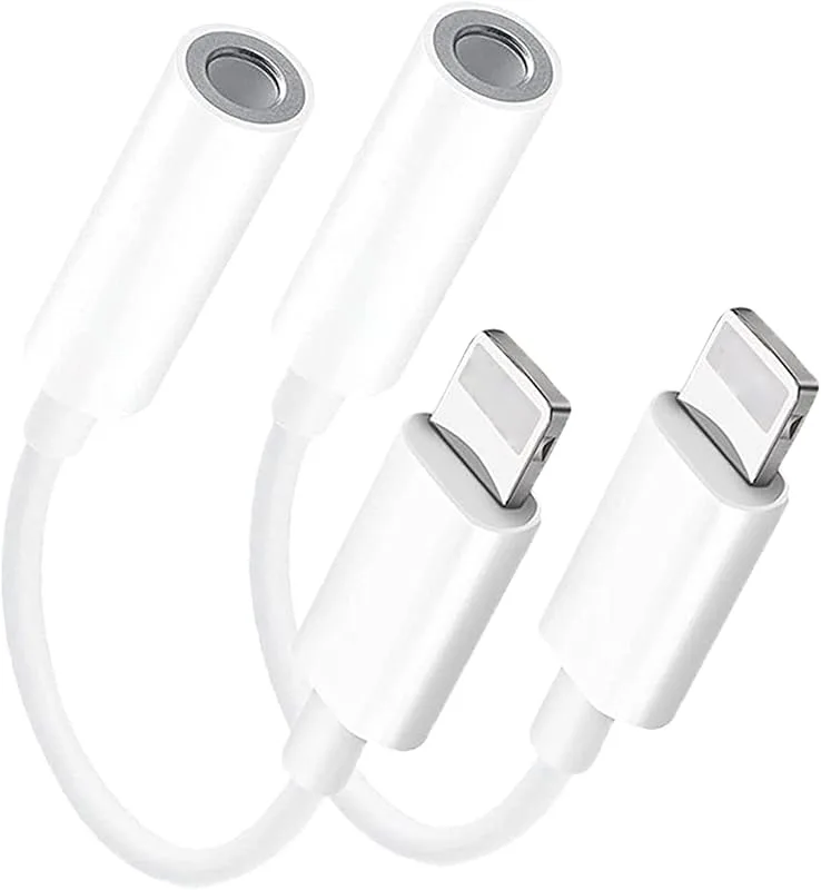 2-pack adaptrar iPhone-hörlurar, Lightning till 3,5 mm hörlursuttag adapter aux ljuduttag adapter för iPhone 14/13/12/11/11 Pr
