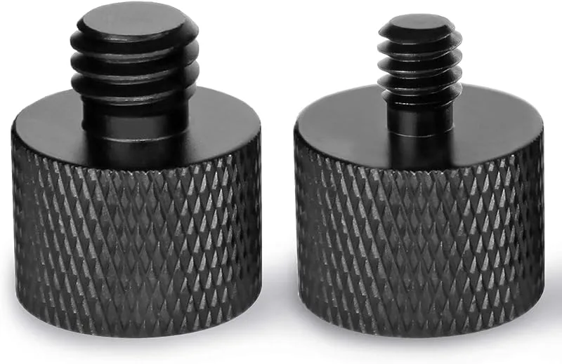2 stycken stativ adapter 12,7 cm (5/8 tum) hona till 1/4 tum hane gängadapter och 5/8 tum hona till 3/8 tum hanskruvar adapter