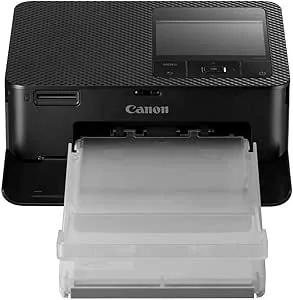 Canon SELPHY CP1500 Mini fotoskrivare (utskrift upp till vykortsstorlek 10 x 15 cm, USB-C, WLAN, trådlös, termisk sublimering, SELPHY App, färgstabil 100 år) svart [utan färgband/papper, utan batteri]