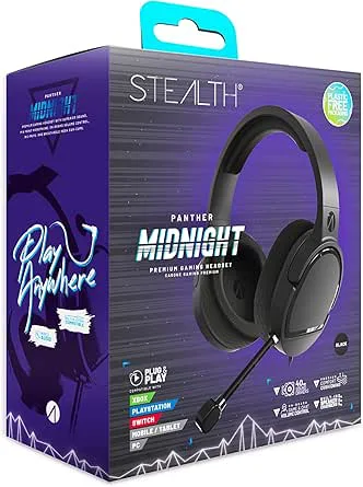 STEALTH PANTHER Gaming Headset PS4 PS5 XBOX Switch & PC Black