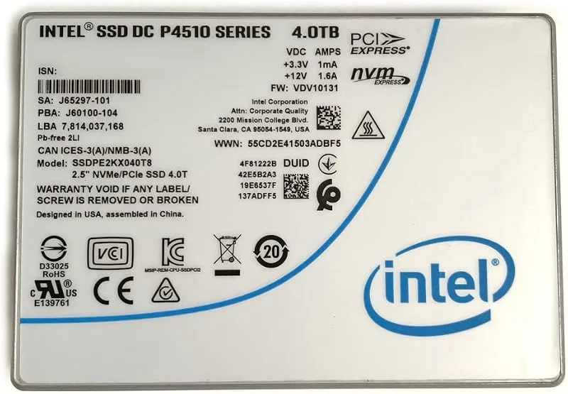 Intel 4TB SSD DC P4510