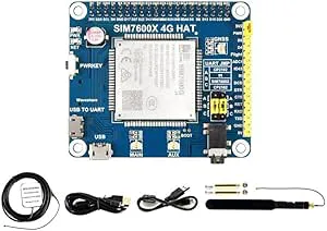Waveshare SIM7600G-H 4G HAT, Supports LTE Cat-4 4G/3G/2G, GNSS Positioning, Global Band, Compatible with Raspberry Pi 4B/3B+/3A+/3B/2B/1B+/1A+/Zero 2 W/Zero W/Zero/Jetson