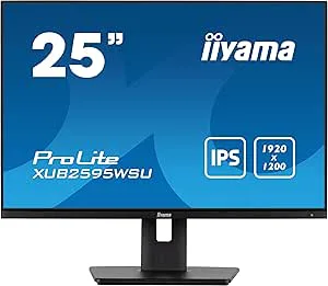 iiyama ProLite XUB2595WSU-B5 63,36 cm 25 tum IPS LED-skärm 16:10 VGA HDMI DP USB2.0 slim-line höjdjustering pivot svart