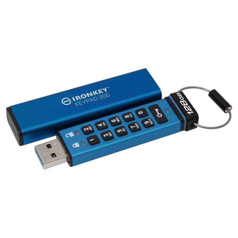 Kingston IronKey Keypad 200, 128 GB, USB 3.2, AES-256