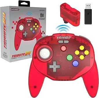 Retro-Bit Tribute64 2.4Ghz Wireless Controller For N64, Switch, PC, Mac