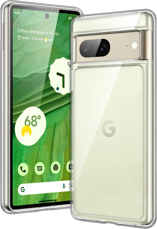 JETech Skal för Google Pixel 7, Stötsäkert Case, Anti-Rep Transparent Baksida (HD klar)