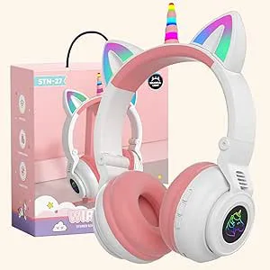 OHAANYY Bluetooth-Hörlurar Med Enhörning för Barn
