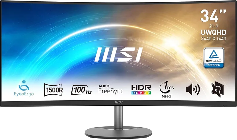 MSI Pro MP341CQ 34 tum böjd stationär skärm UWQHD