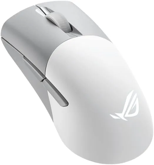Asus ROG Keris trådlös AimPoint gamingmus, Tri-mode-anslutning (2,4 GHz RF, Bluetooth, trådbunden), 36 000 DPI-sensor, 5 programmerbara knappar, ROG SpeedNova, utbytbara strömbrytare, paracordkabel,