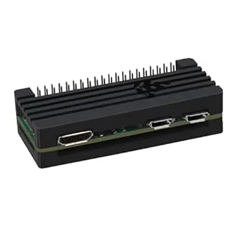 eleUniverse Raspberry Pi & Zero 2 W hölje aluminium passiv kylning, kylfläns 20 stift GPIO huvud för Raspberry Pi