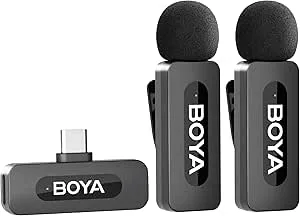 BOYA BY-V20 trådlös Lavalier-lappmikrofon för Android-telefon PC