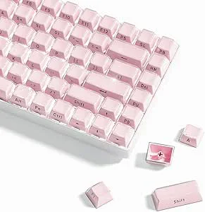 Womier Crystal Jelly, 113 tangenter för mekaniskt tangentbord (nödvändigtvis spanska), 60, 65, 75 och 100%, sidotryck, lindas, OEM-typ, 61/68/84/87/98/100 tangenter, Cherry Gateron MX, rosa
