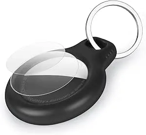 AXFEE Airtags nyckelring i plast, lufttagghållare för GSP Apple, Airtag nyckelfodral för ryggsäckar och djur, bärbar, repfri, håller en stark signal