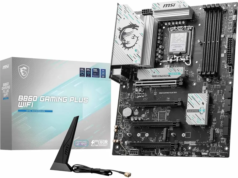 MSI B860 GAMING PLUS WIFI moderkort, ATX – Stöder Intel Core Ultra Processorer (serie 2), LGA 1851 – DDR5 Memory Boost 8