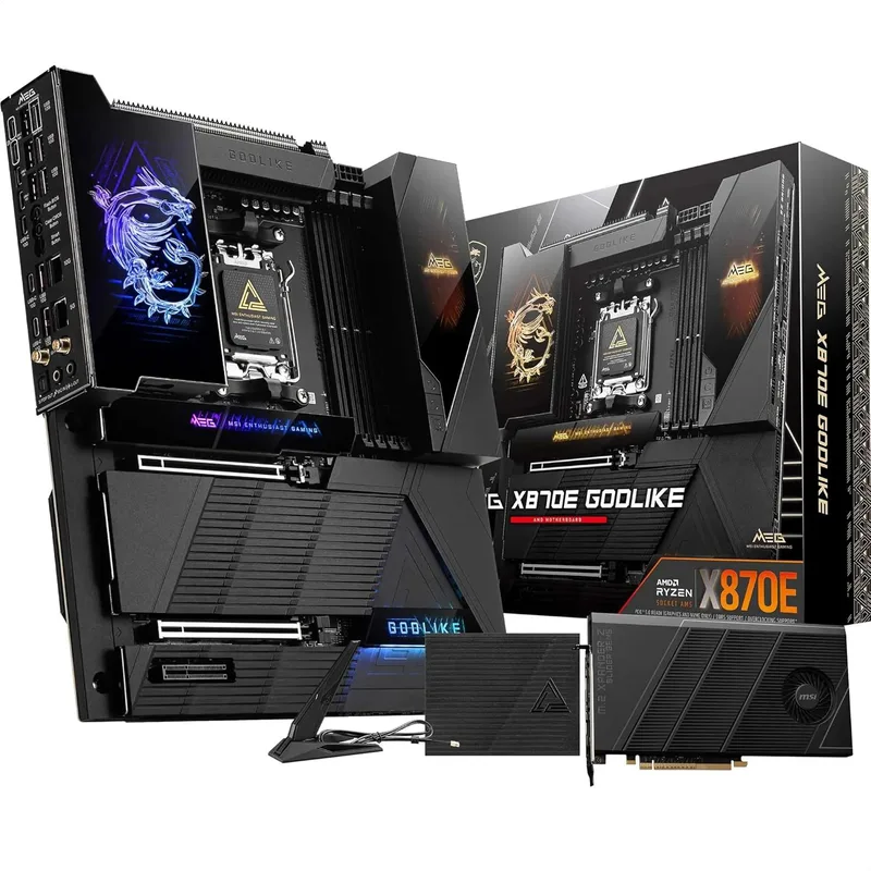 MSI MEG X870E GODLIKE, E-ATX – Stöder AMD Ryzen 9000/8000/7000-processorer, AM5 – Dynamic Dashboard III, EZ Slide M.2, 1