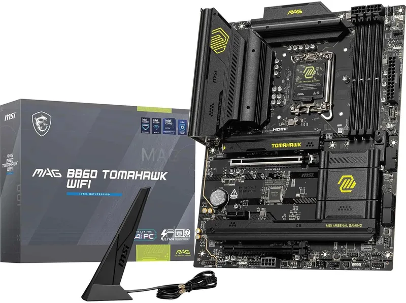 MSI MAG ATX B860 TOMAHAWK WIFI ATX moderkort stöder Intel Core Ultra (Serie 2), LGA 1851 DDR5 Memory Boost 9200+ MT/s OC, 1 x PCIe 5.0 x16, 1 x M.2 Gen5, LAN 5G, Wi-Fi 7
