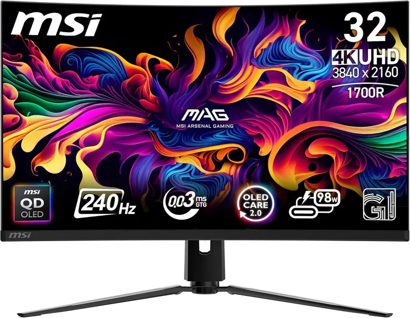 "MSI MPG 321CURX QD-OLED écran plat de PC 80 cm (31.5"") 3840 x 2160 pixels 4K Ultra HD Noir"