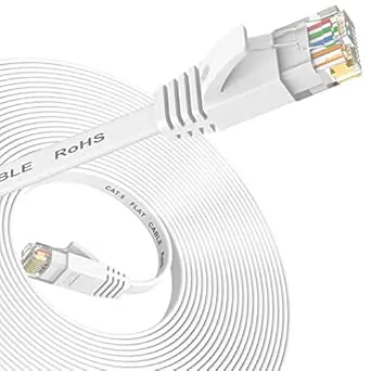 Ethernet-kabel 3 m, Cat 6 LAN-kabel med hög hastighet platt nätverkskabel snabbare än Cat5e/Cat5, internetkabel med RJ45-kontakt, kompatibel med Router, Modenm, Laptop, idealisk för spel