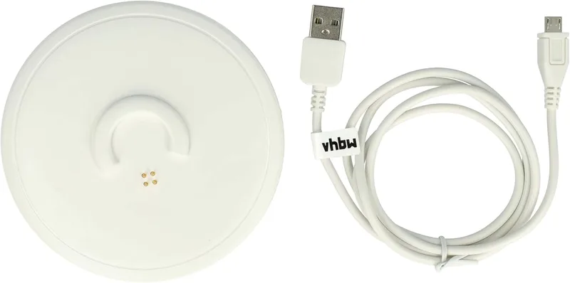 vhbw laddningsstation kompatibel med Bose SoundLink Revolve, Revolve+ högtalare – inkl. mikro-USB-kabel, vit