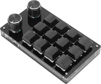 Enhandsprogrammerbart Mekaniskt Tangentbord, 12-tangenters Multifunktion DIY Programmerbar Knappsats