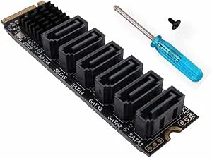 Namvo M2 NGFF NVME M-nyckel PCI Express till SATA 3.0 6 Gbps 6 portar adapter omvandlare hårddiskförlängningskort