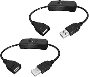 Greluma 2 st Hane Till Hona USB-kabel Med På/Av-brytare