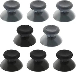 OTOTEC 8 st joystick-lock ersättning kompatibel med XBOX 360 kontroll ABS tumpinnar spelplatta vippskydd 16 x 25,5 mm/0,63 x 1 tum svart och grå