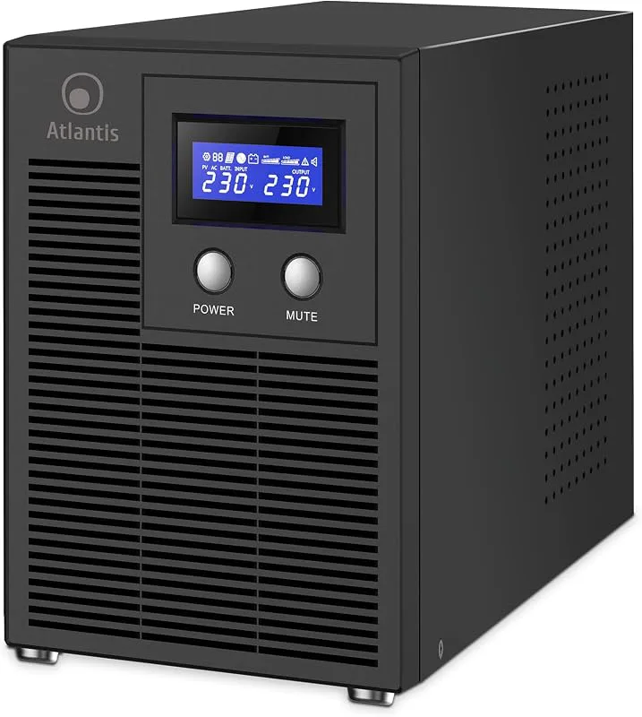 Atlantis A03-HP4003P avbrottsfri strömförsörjning med 3000VA 2100W linje interaktiv LCD, USB-HID-port, 6 IEC-utgångar, 4