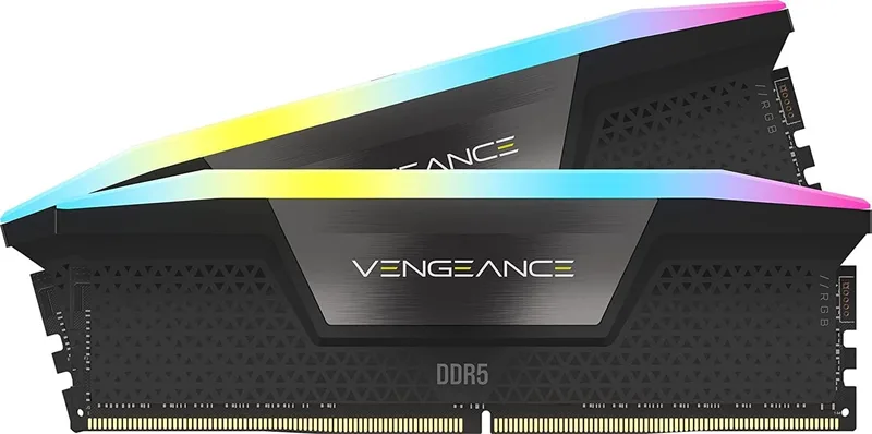 CORSAIR VENGEANCE RGB DDR5 32GB (2x16GB) DDR5 6400MHz C36 Intel-Optimerat Skrivbordsminne (Dynamisk RGB-Belysning i Tio